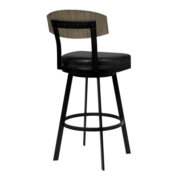 30" Black Iron Bar Height Bar Chair - Image 3