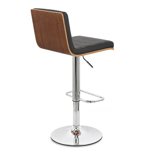 23" Black And Silver Iron Swivel Low Back Adjustable Height Bar Chair - Image 4