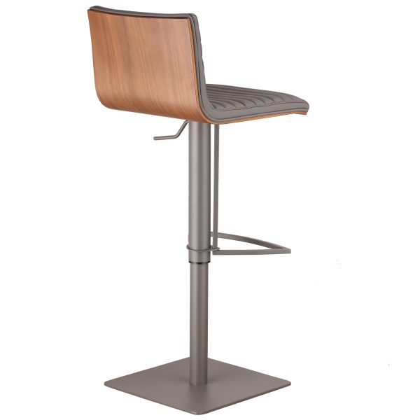 22" Gray Iron Swivel Low Back Adjustable Height Bar Chair - Image 3