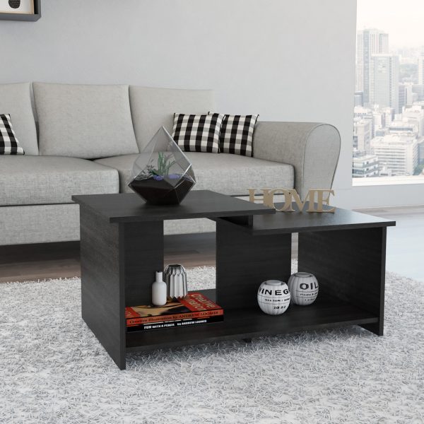35" Black Manufactured Wood Rectangular Coffee Table - Image 4