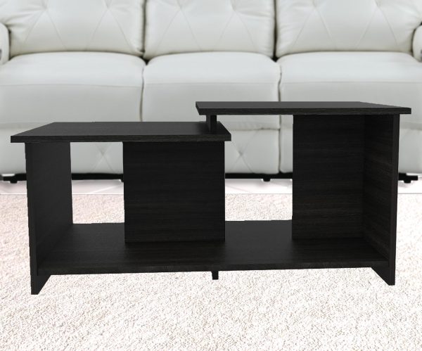 35" Black Manufactured Wood Rectangular Coffee Table - Image 2