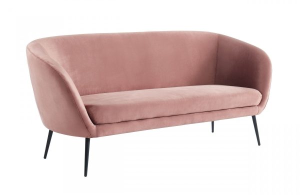 75" Coral Sofa With Black Legs - Image 3