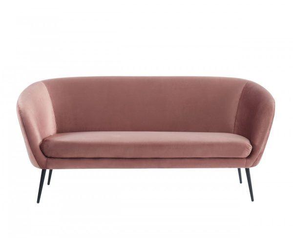 75" Coral Sofa With Black Legs - Image 2