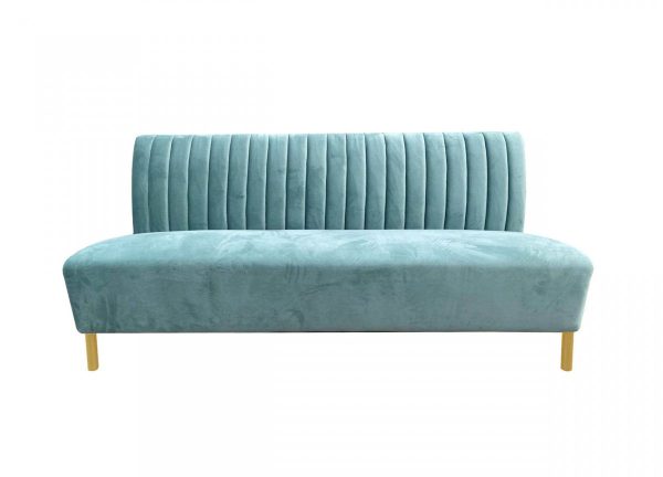 71" Light Gray Velvet Sofa With Gold Legs - Image 2