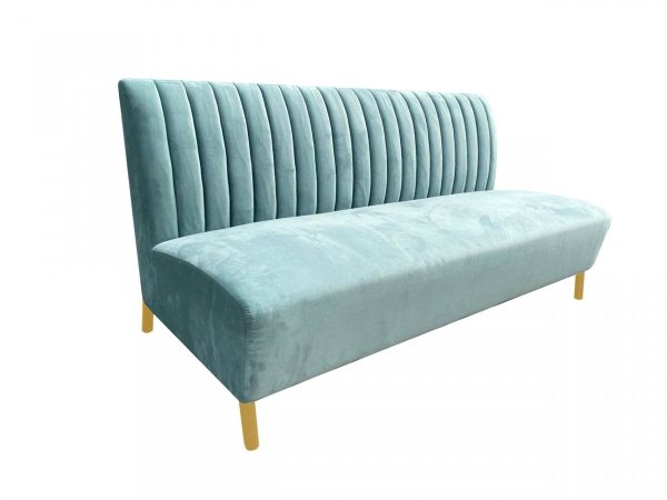 71" Light Gray Velvet Sofa With Gold Legs - Image 3