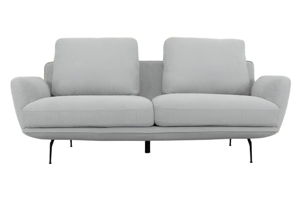 89" Light Gray Sofa With Black Legs - Image 2