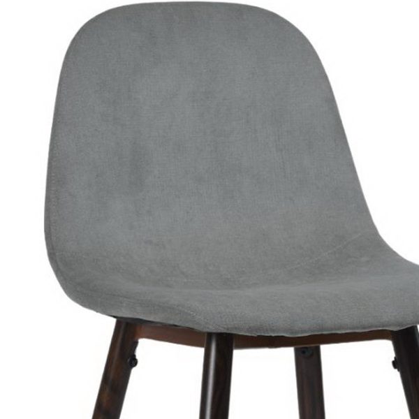 Set of Two 26" Gray And Gold Steel Counter Height Bar Chairs - Image 3