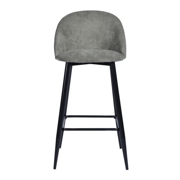 Set of Two 26" Gray And Black Steel Low Back Counter Height Bar Chairs - Image 2