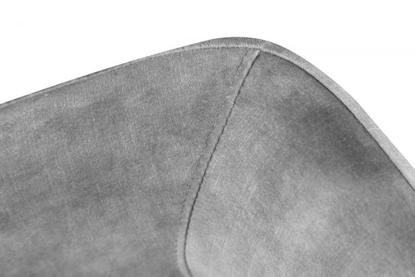 25" Light Grey Velvet Solid Color Side Chair - Image 4