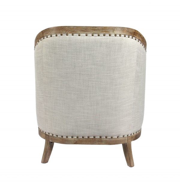 32" Natural Linen Solid Color Lounge Chair - Image 3