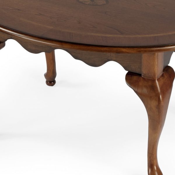 38" Olive Ash Oval Distressed Coffee Table - Image 3