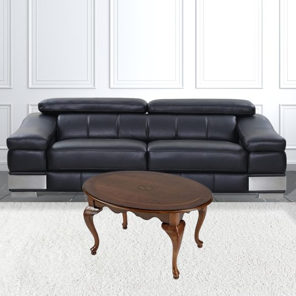 38" Olive Ash Oval Distressed Coffee Table - Image 2