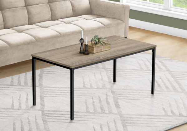 40" Taupe And Black Metal Coffee Table - Image 3