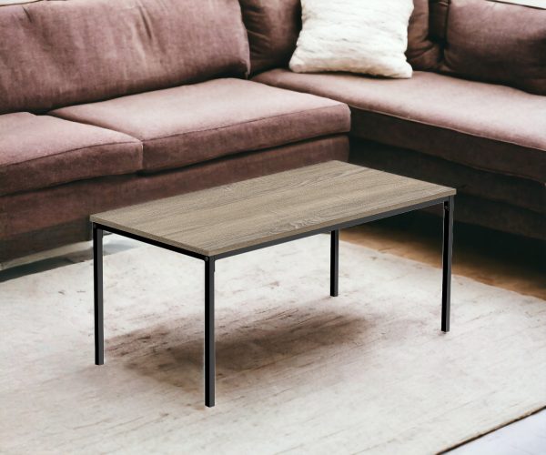 40" Taupe And Black Metal Coffee Table - Image 2