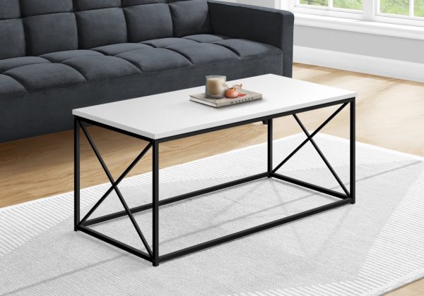 41" White Wood And Metal Coffee Table - Image 3