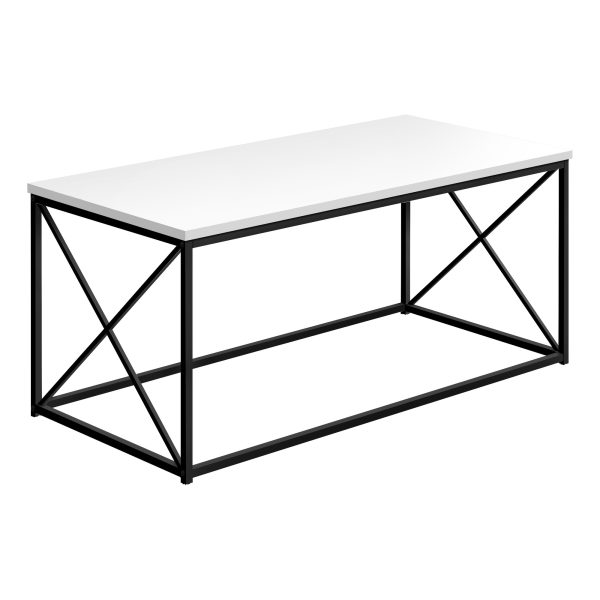 41" White Wood And Metal Coffee Table - Image 2