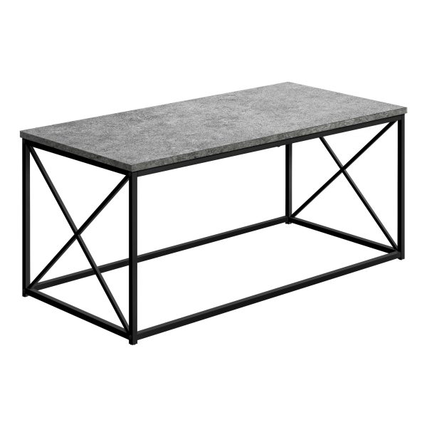 41" Gray And Black Wood And Metal Coffee Table - Image 2