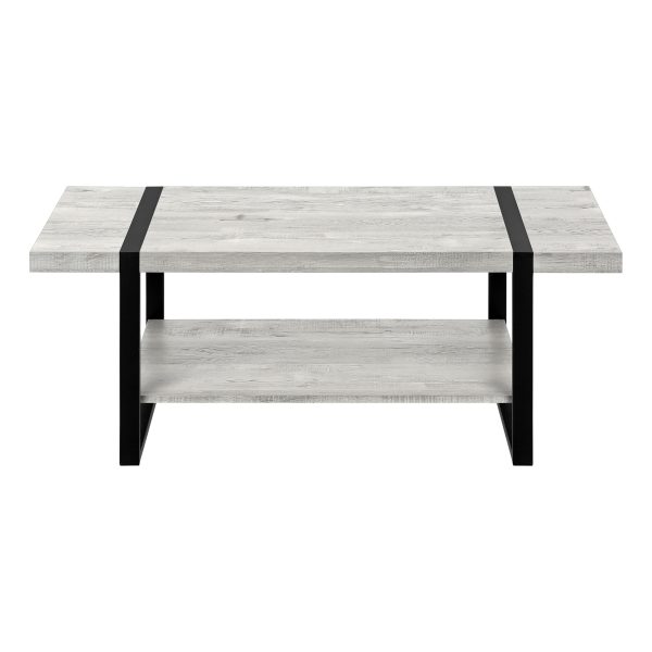 47" Gray And Black Coffee Table With Shelf - Image 3
