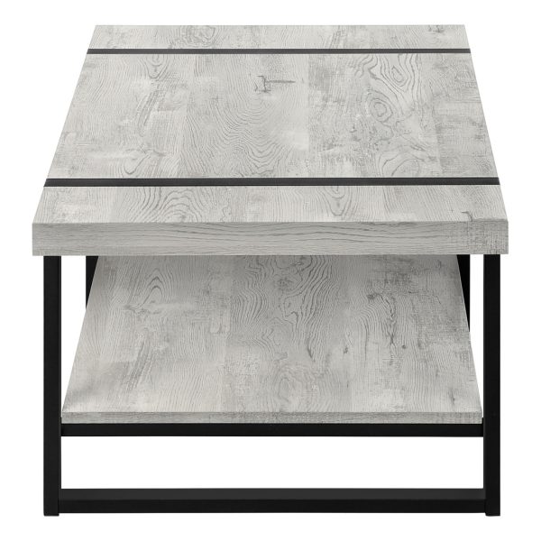 47" Gray And Black Coffee Table With Shelf - Image 4