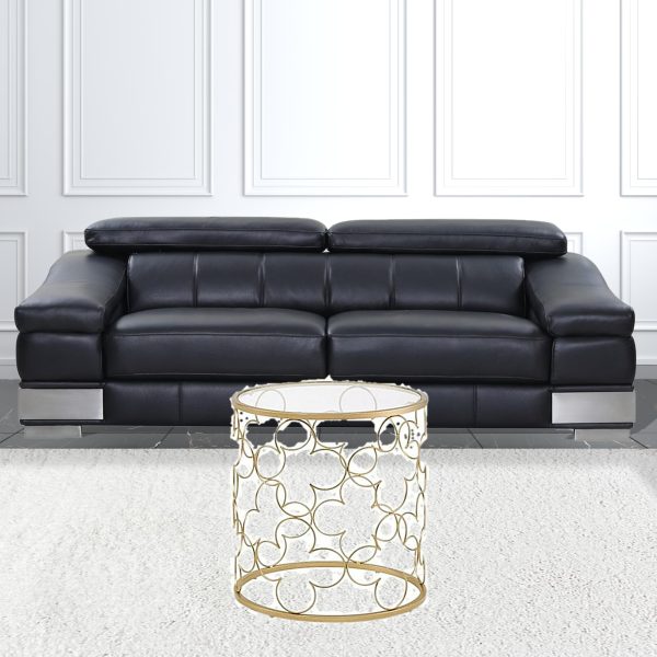 20" Gold And Clear Glass Round Nested Coffee Tables - Image 2