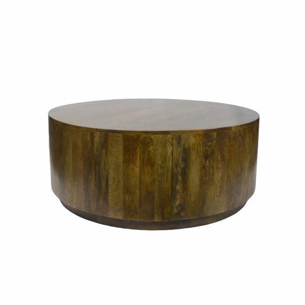 42" Brown Solid Wood Round Coffee Table - Image 2