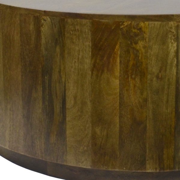 42" Brown Solid Wood Round Coffee Table - Image 3
