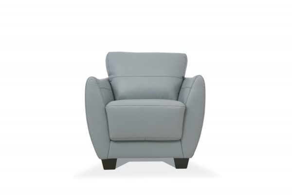 33" Watery Genuine Leather And Black Arm Chair - Image 2