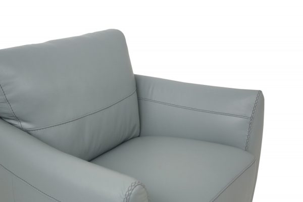 33" Watery Genuine Leather And Black Arm Chair - Image 4