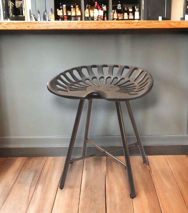 18" Copper Iron Backless Bar Chair - Image 2