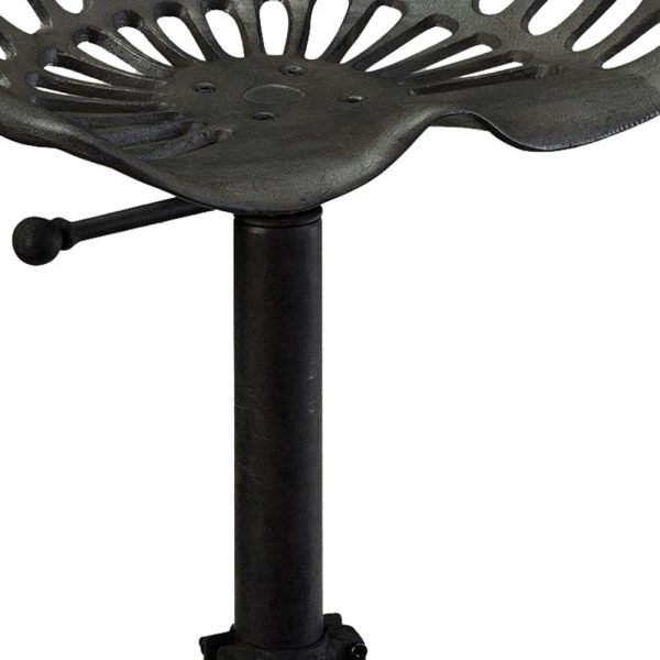 23" Black Iron Backless Adjustable Height Bar Chair - Image 3