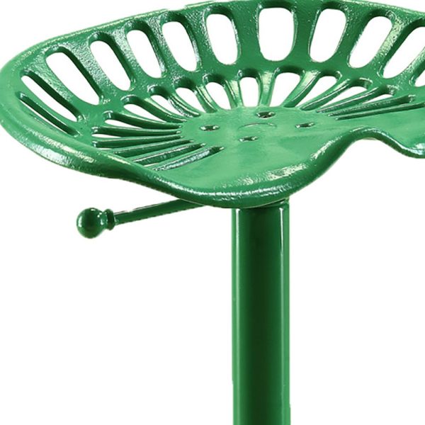 23" Green Iron Backless Adjustable Height Bar Chair - Image 3