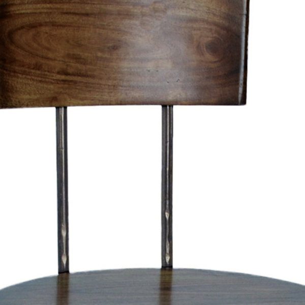 23" Chestnut And Black Steel Swivel Low Back Adjustable Height Bar Chair - Image 3