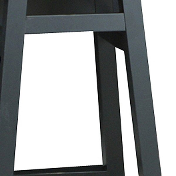 24" Black Solid Wood Backless Counter Height Bar Chair - Image 3