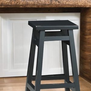 24" Black Solid Wood Backless Counter Height Bar Chair