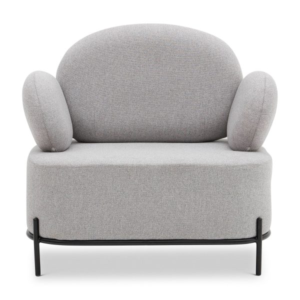 34" Gray and Black Upholstered Arm Chair