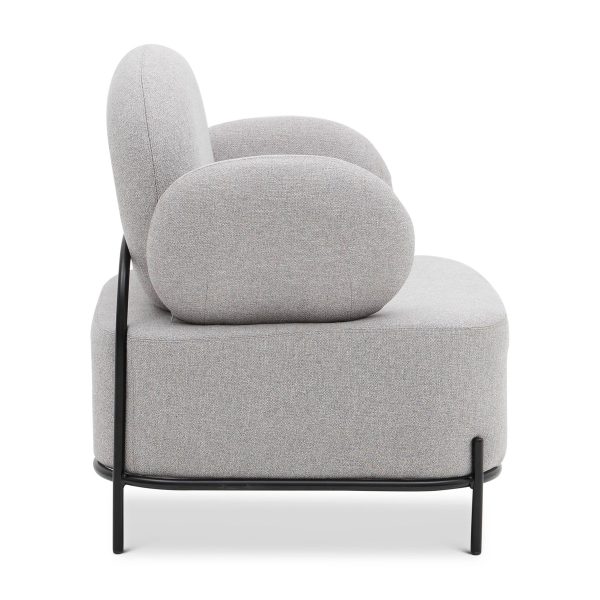 34" Gray And Black Fabric Cushioned Arm Chair - Image 3