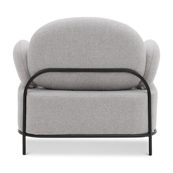 34" Gray And Black Fabric Cushioned Arm Chair - Image 4
