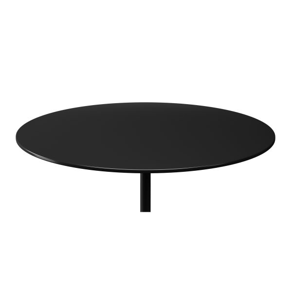 17" Black Steel And Stone Round Coffee Table - Image 3