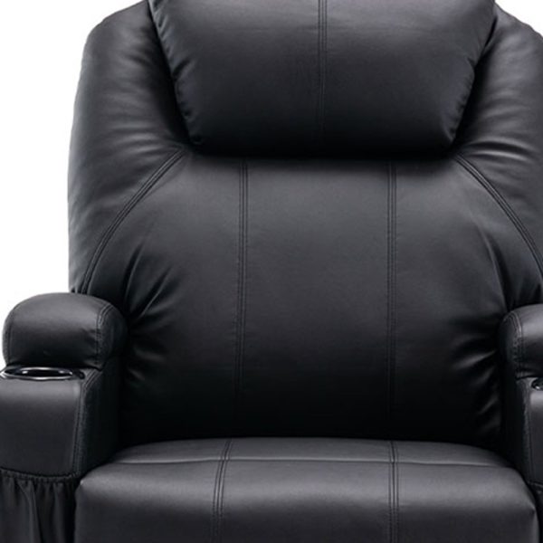 33" Black Power Heated Massage Lift Assist Recliner - Image 3