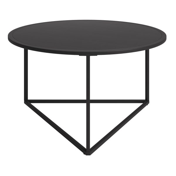 33" Black Steel Round Coffee Table - Image 3