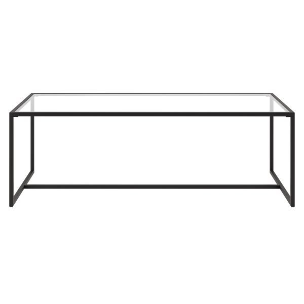 47" Black Glass And Steel Coffee Table - Image 3