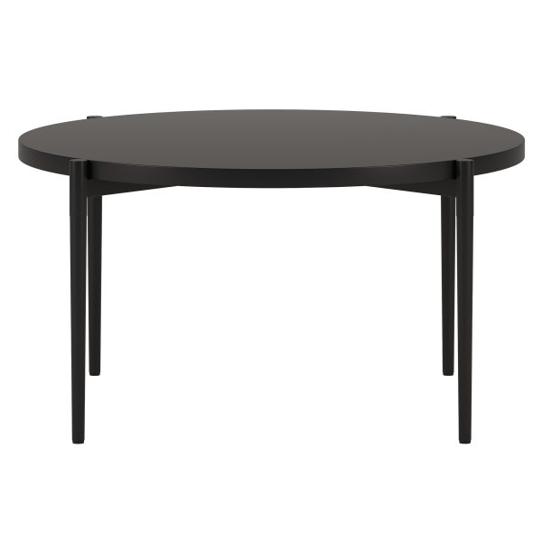 32" Black Steel Round Coffee Table - Image 3