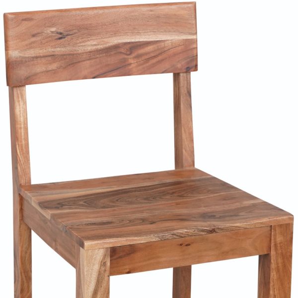 18" Brown Solid Wood Counter Height Bar Chair - Image 3