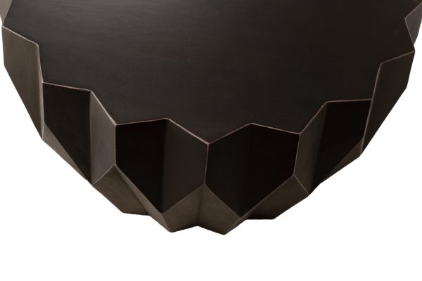 29" Black Solid Wood Round Coffee Table - Image 3