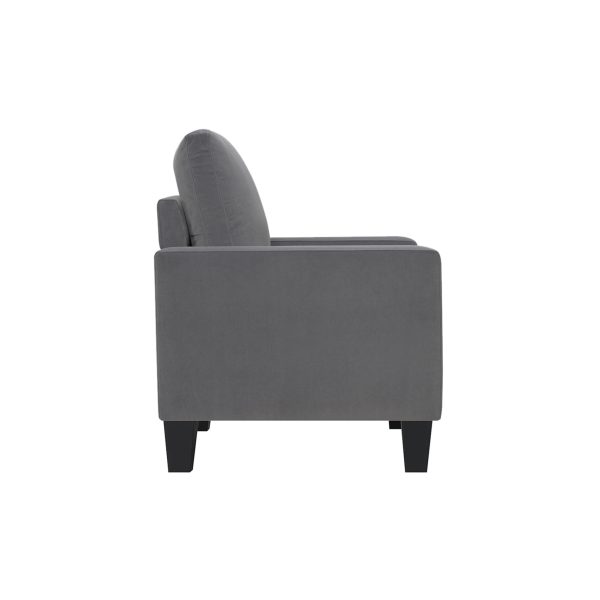 32" Gray and Black Upholstered Arm Chair - Image 3