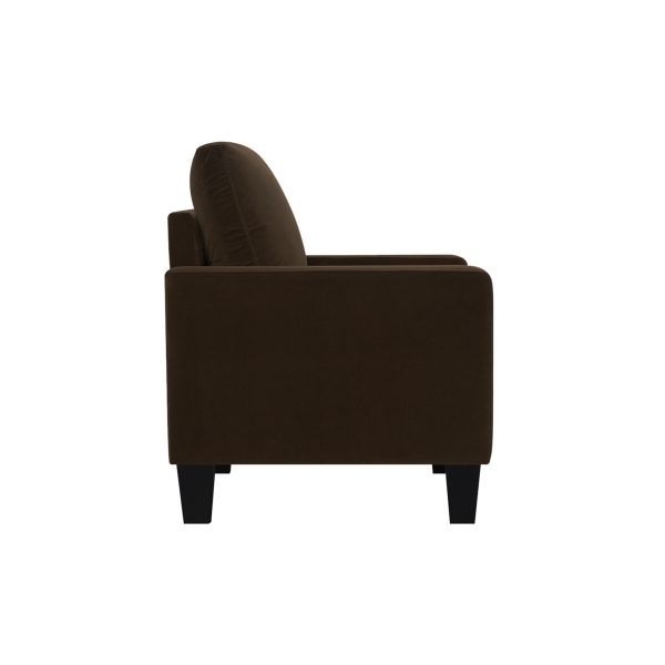 32" Dark Brown and Black Upholstered Arm Chair - Image 3