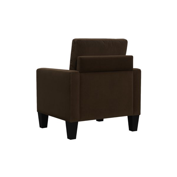 32" Brown And Black Upholstered Arm Chair - Image 4