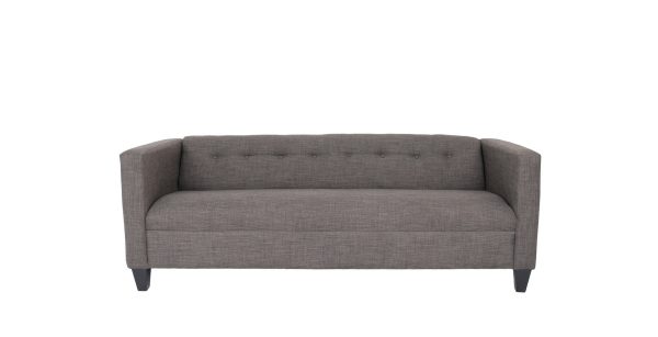 80" Charcoal Polyester Sofa With Black Legs - Image 2