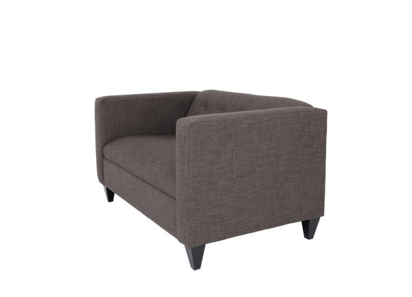 50" Charcoal And Dark Brown Loveseat - Image 3