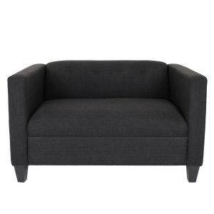 80" Black And Dark Brown Loveseat